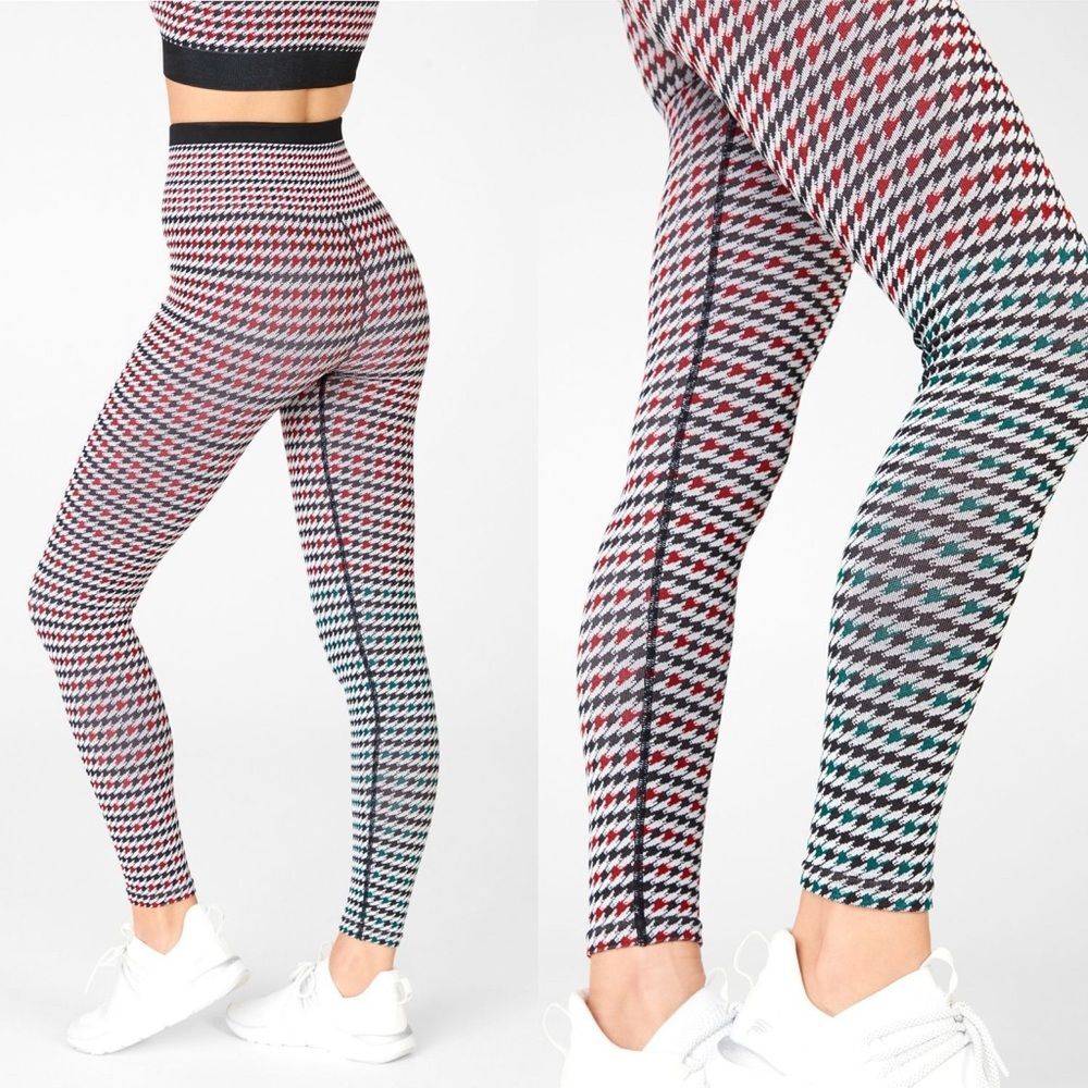 High-Waisted Seamless Check Legging Houndstooth Multi